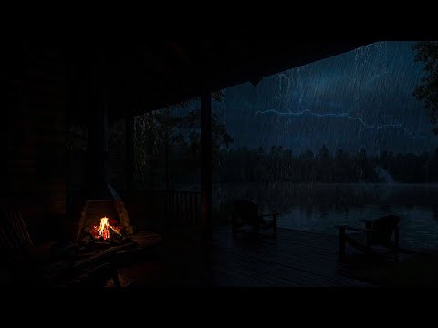 🌩️ Peaceful Rainstorm Retreat | Soothing Thunder & Fire Sounds for Relaxation