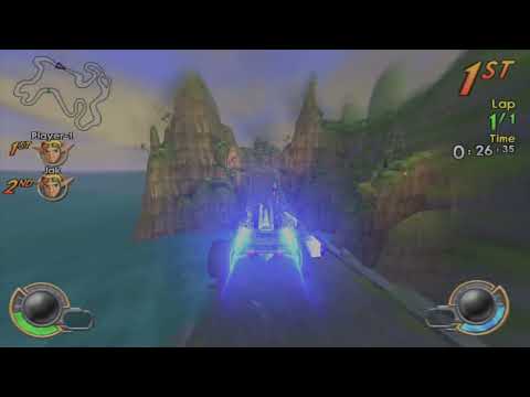 Jak X: Combat Racing Forbidden Jungle. No, skip time trial.