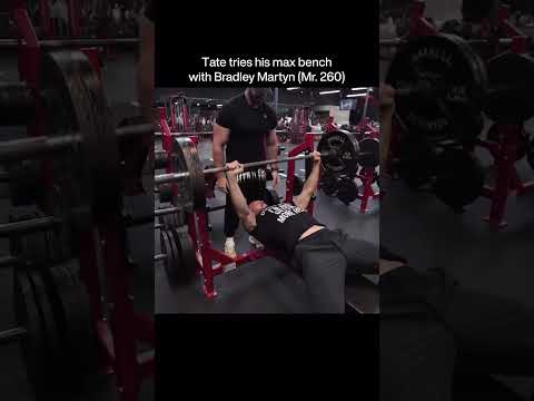 💪 Top G Tries His Max Bench with Bradley Martyn! | Strength & Power Test #shorts #viralshorts