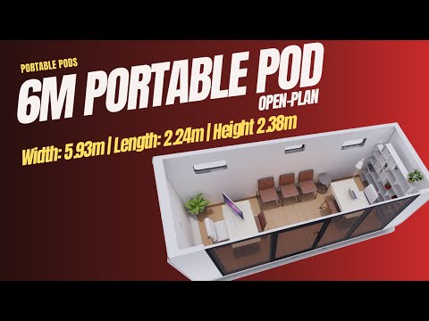 6m Portable Pod - Open Plan