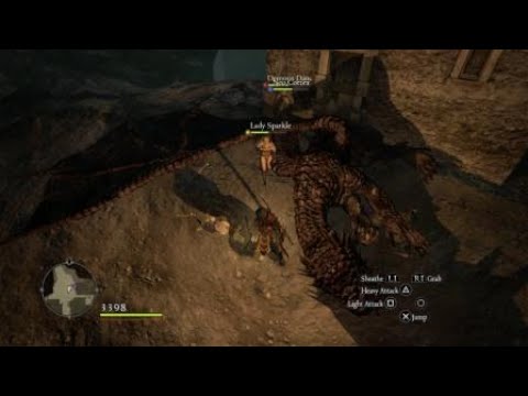 Wyvern glitch falls on a building - Dragon's Dogma: Dark Arisen
