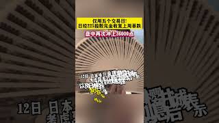 仅用五个交易日!日经225指数完全收复上周暴跌盘中再次冲上36000点