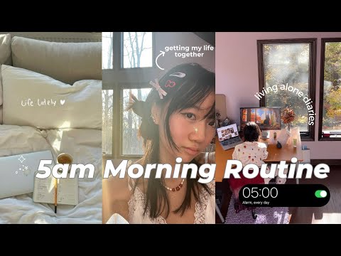 5am Morning Routine ☀️ Aesthetic Room Makeover, Korean Skincare, slice of life, Healthy Habits