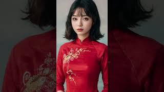 【ノーブラ散歩りある】アオザイ 1【ショート】#ノーブラ #美女 #美少女 #aodai #アオザイ