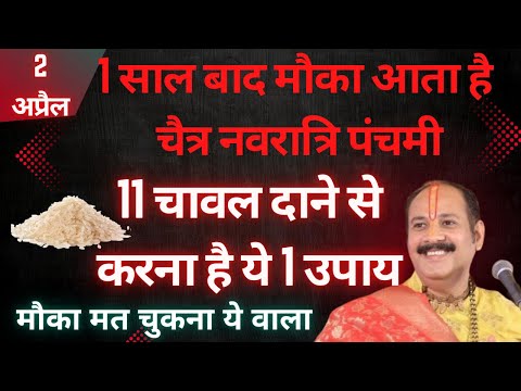 2 अप्रैल बुधवार चैत्र नवरात्रि पंचमी को 11 चावल दाने वाला उपाय जरुर करे|| #PradeepMishra#2April2025