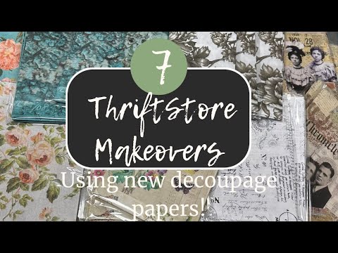 Thrift Store Makeovers using NEW Roycycled Decoupage Papers