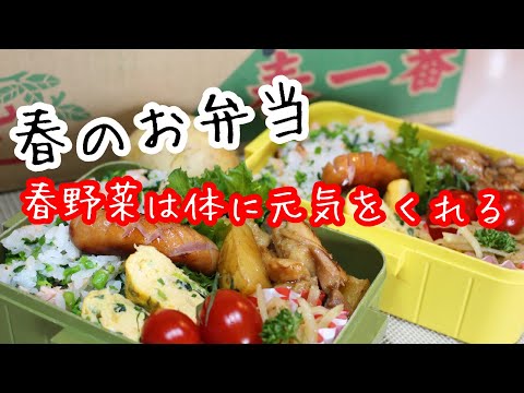 春野菜をたっぷり詰め込んだ春弁当 ぽちゃ妻の弁当作り #お弁当シリーズ