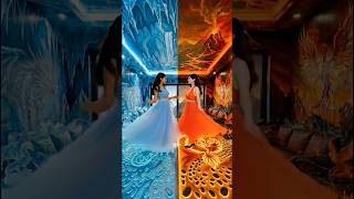Insane Luxury Double Floor! Fire Phoenix vs Ice Dragon Epoxy Floor Transformation Orange & Blue Glow