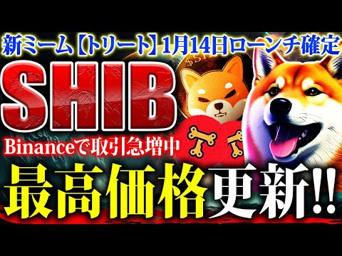 【SHIB(柴犬コイン)】1月14日に新ミーム誕生！バイナンス取引量増加で大幅高騰の予感！10倍以上を狙う仕込み時を徹底解説【仮想通貨】