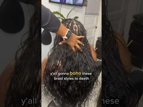 How do y’all like your boho knotless? #protectivestyles #braids #knotlessbraids #bohoknotlessbraids