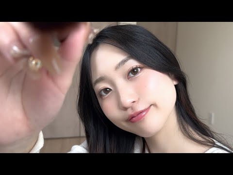 [ASMR] Sleepover girls' party 💕 I'll do your makeup (whispers & cosmetics sounds)