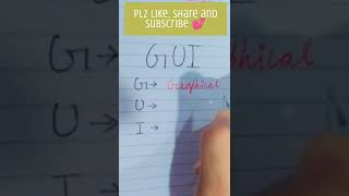 Full form of GUI#viral #speaking #vocabulary #words #new