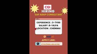 "SAP ABAP Consultant at CGI | 3-7 Years of Expertise | Empowering SAP Solutions!"