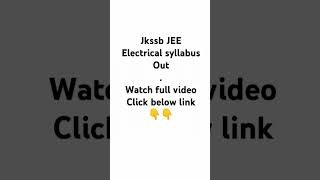 jkssb JEE syllabus out #jkssb #jkssbsyllabus  #success #jee