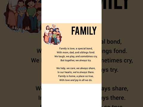 Family |  Poems for kids in english | #shorts