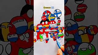 Draw Flag Map of Greece 🇬🇷 #greece #flag #map #drawing