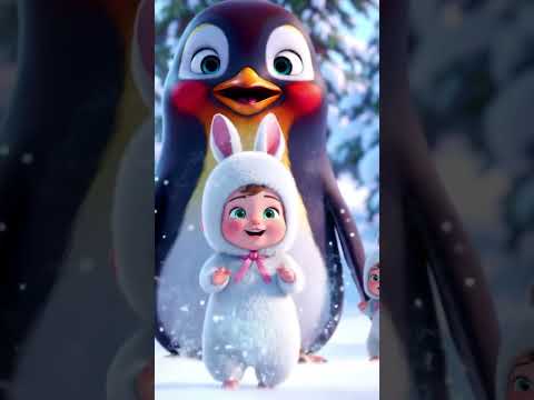 Penguin’s Magic Bubbles Turn Babies into Snow Bunnies! 🐧✨🐰#Shorts