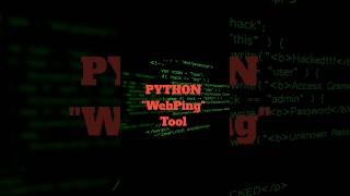 PYTHON "WebPing" Tool🤔😑#hack#tools#python#python3#pythontricks#terminal#h4ck#programming
