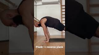 Plank to reverse plank. Shoulder protraction to shoulder retraction