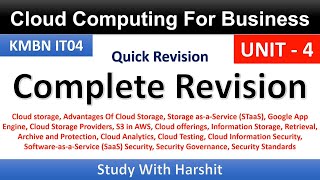 Unit - 4 Cloud Computing For Business | MBA 4 Semister | AKTU | KMBN IT04 | Complete Revision MBA