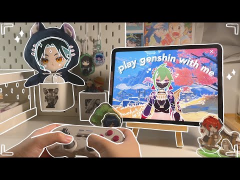 🌙 playing genshin at night w/ an underleveled kuki shinobu | ipad setup, asmr at night