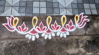 Aipasi Madham Border Kolam | Easy Rangoli | S2-475
