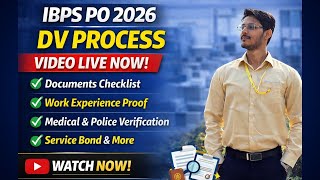 IBPS PO Detailed Document Verification (DV) Process 2026 Guide|Complete  Checklist & Real Experience