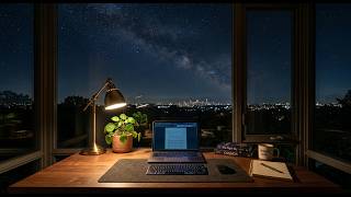 Late Night Study Session Under the Stars | Cozy Lofi Beats | Focus and Deep Work