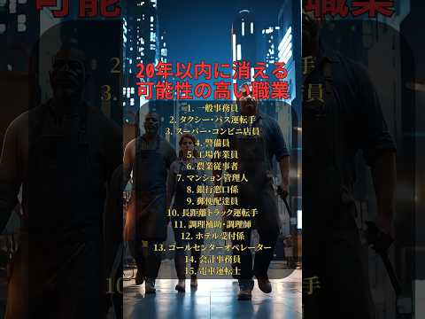20年以内に消える可能性の高い職業