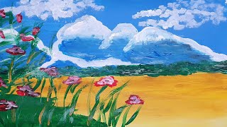 Acrilic Painting  🎨 Mountain landscape 🎨| How to Draw | Magic Paintings | Relaxing Music