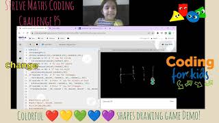 Interactive Coding Fun: P5 Drawing Game App Demo with Variable Shapes, Colors |Beginner Python Ideas