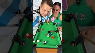 Mini 8 ball pool couple challenge #8ballpool #boardgames #games  #couple #challenge #Shorts