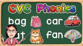 Kindergarten Reading Practice | Learn CVC Words and Phonics | Easy Phonics Reading Lesson for Kids