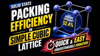 Packing Efficiency of 🟦 Simple Cubic Unit Cell | Solid State (Animation) Chemistry