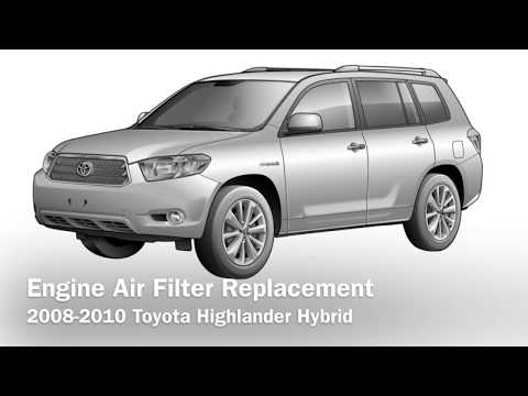 Engine air filter replacement on 2008-2010 Toyota Highlander Hybrid Limited Edition