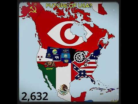 FUTURE OF USA! 2025-3025 with Flags on map! #future #usa #flag #map #shorts #america #mexico