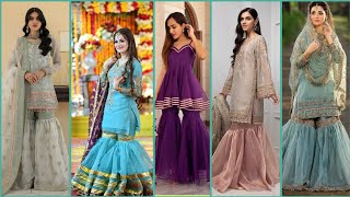 Most beautiful organza Sharara designs 2023/Party Wear tissue organza gharara designs/gharara design