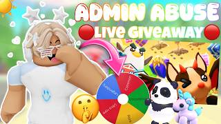 🔴ADOPT ME ADMIN ABUSE! FREE PETS! ADOPT ME GIVEAWAY 🎁 #adoptme #robloxlive #adoptmeroblox