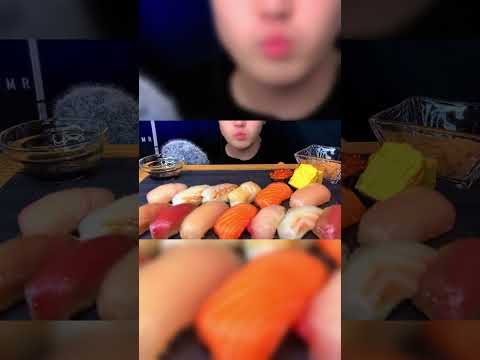 ASMR "Sushi" Tuna, Salmon, Salmon Roe, Sea Bream, Shrimp | Mukbang, Eating Sounds, Chewing Sounds