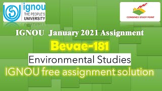 #bevae181 #IGNOU assignment 2021-22 #environmental studies solved assignment 2021-22