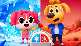 Hot VS Cold Challenge | Fun Story | Safety Rules for Kids | Cartoon | Sheriff Labrador