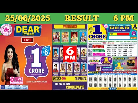 DEAR LOTTERY SAMBAD DAY 6 PM RESULT TODAY LIVE DRAW ON 25.06.2025 SIKKIM WEDNESDAY