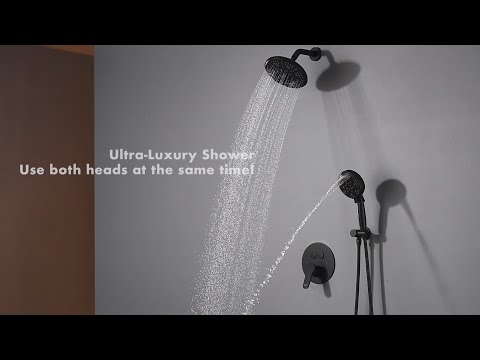 STARBATH DELUXE Round Shower System 15 Function Shower Kit Push Button
