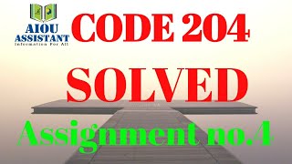 aiou solved assignment autumn 2020 || aiou solved assignment code 204