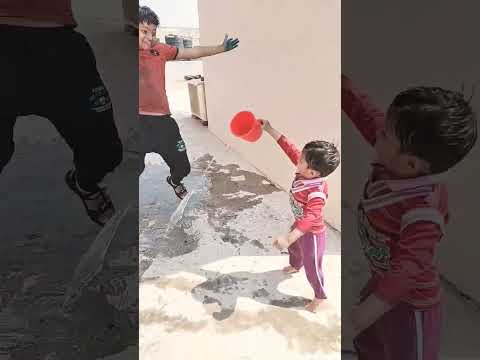 Cute baby Masti in Holi | Bhai Ke Saath Masti | #shorts #trending #viral