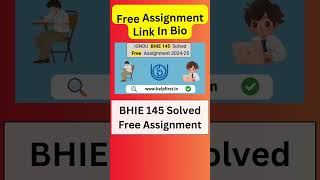 Download IGNOU BHIE 145 Solved Free Assignment 2024-25  #ignou