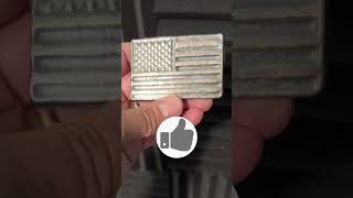 American Flag Sand Casting Silver Pour #shorts