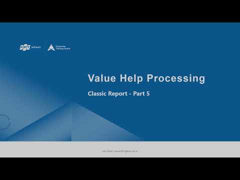 ABAP Course 08 - Classic Report Part 5: Value Help Events