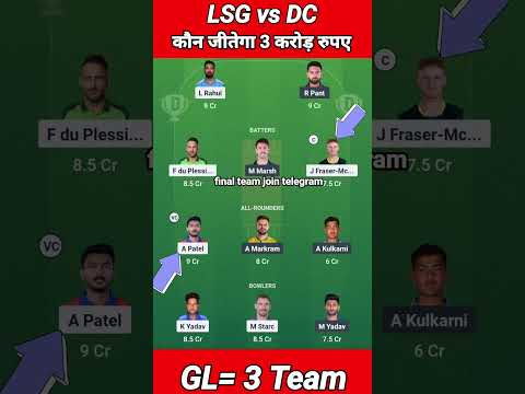 DC vs LSG Dream Team Prediction || Delhi Capitals vs Lucknow Super Giants Match Prediction||
