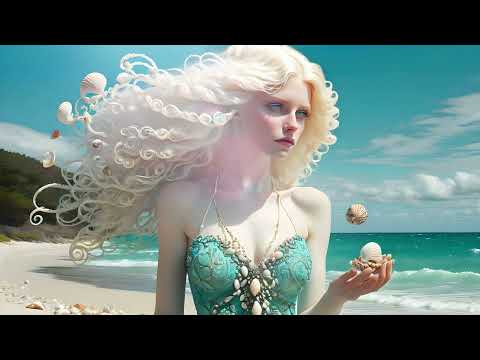 "Seashell Dreams: The Enchanting Story of an Albino Mermaid!" Calm waters